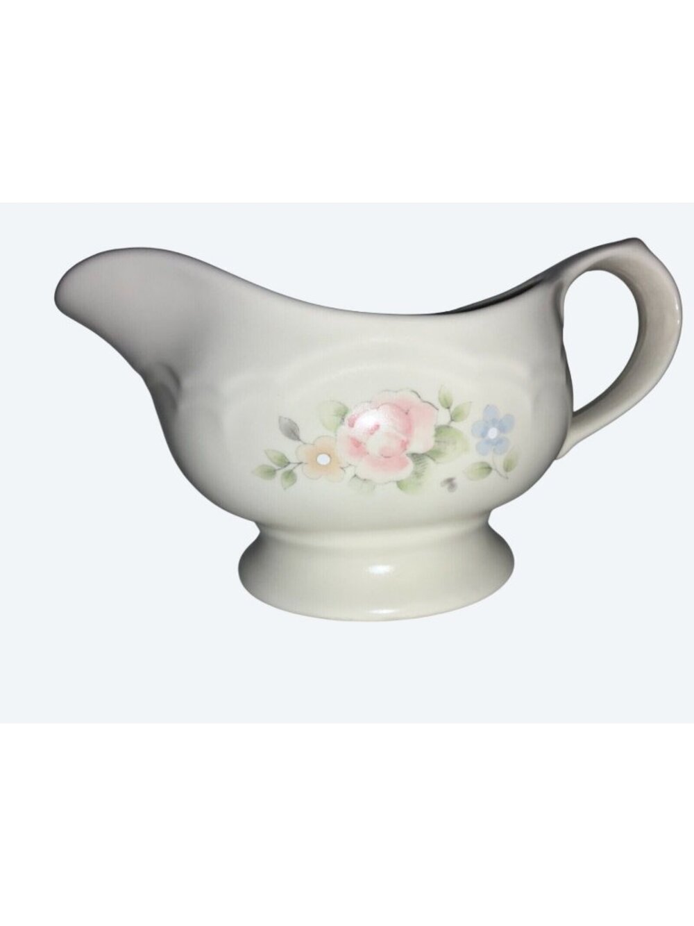 Pfaltzgraff Tea Rose Gravy Sauce Boat Dish Serving Footed 436 Great Shape